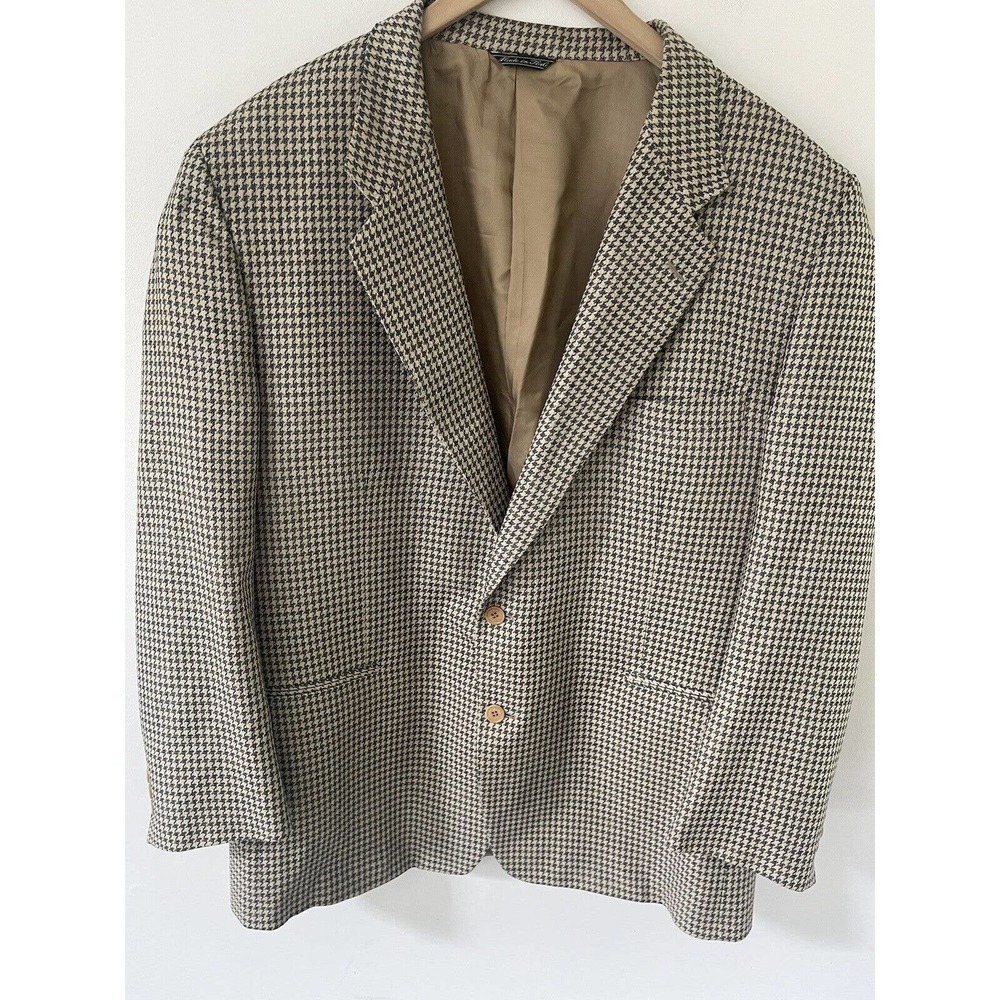 Trussini Linea Philadelphia Brown Plaid 2 Button Suit Jacket 48R